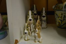 A group of amusing pottery dogs.