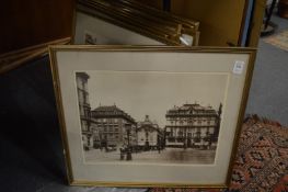 A set of twelve photographic prints depicting early street scenes.