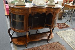 A Victorian inlaid rosewood side cabinet.