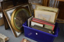 A quantity of paintings and prints.