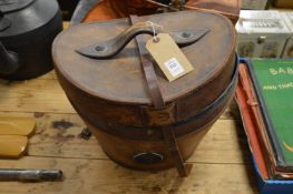 Dunn & Co, a leather cased silk top hat, size 8
