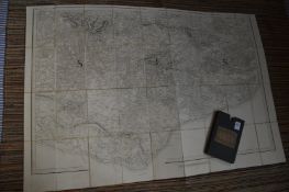 A cased folding linen backed map of East Sussex retailed by James Wyld.