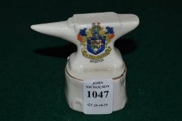 A crested china anvil for the city of Brighton.