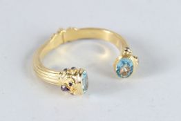 A SILVER GILT GEM BRACELET.
