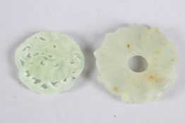 TWO CHINESE JADE ROUNDELS.
