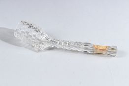 A SMALL CUT GLASS PIPE. 10cms high.