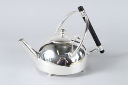 A CHRISTOPHER DRESSER DESIGN CIRCULAR TEAPOT.
