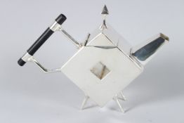 A CHRISTOPHER DRESSER DESIGN DIAMOND TEAPOT.