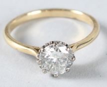 AN 18CT GOLD DIAMOND SOLITAIRE RING, 2cts.