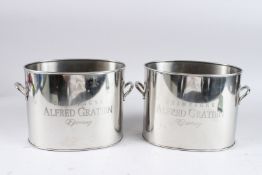 A PAIR OF ALFRED GRATIEN WINE COOLERS. 9ins.