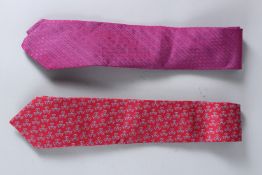 TWO HERMES GENTLEMEN'S TIES, in a Hermes box.