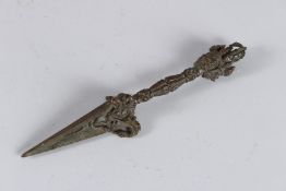 A TIBETAN BRON\ZE DAGGER 20cm long