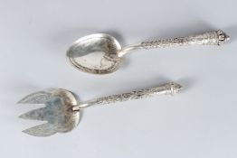A SILVER SPOON AND FORK.