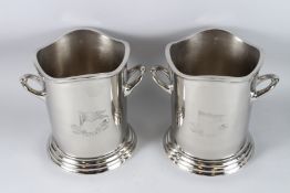 A PAIR OF WHITE STAR REPLICA WINE COOLERS. 22cms high.
