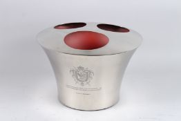 A THREE BOTTLE CIRCULAR CHAMPAGNE COOLER. 14ins diameter.