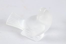 A LALIQUE BIRD. 3ins high.