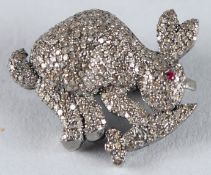 A DIAMOND SET RABBIT BROOCH.