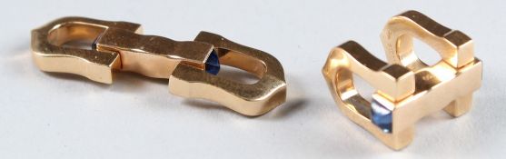A PAIR OF CARTIER 18CT GOLD CUFFLINKS, in Cartier box, 24.7 grams.