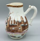 A RARE CHINESE EUROPEAN PORCELAIN MILK JUG, CIRCA 1736 - 1795. 4ins high. Decorated with a