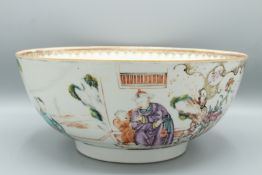 A GOOD CHINESE CIRCULAR PUNCH BOWL, CIRCA 1736 - 1795. 10ins diameter. Export Famille Rose pattern
