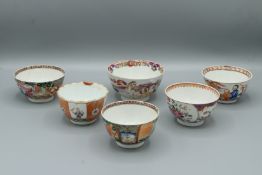 A MIXED LOT OF SIX CHINESE EXPORT PORCELAIN TEA BOWLS.