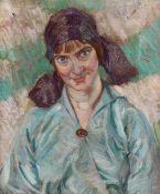 ALBERT LIPCZINSKI (1876-1974) Portrait of Elizabeth wearing a headscarf oil on canvas, c.1911-1914