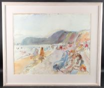 ANTHONY EYTON RA (b.1923) Figures on a beach, watercolour, signed and dated '95 53.5 x 68cm