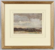 ALEXANDER KELLOCK BROWN Landscape oil on board, signed with initials 14. 5 x 20.5cm