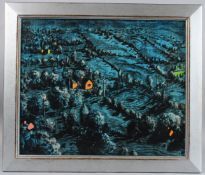 GRAHAM CROWLEY (b.1950) 'Blue Fields' oil on canvas signed and dated 2000 verso Beau Arts Gallery