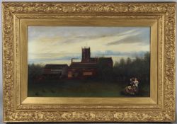 ARCHIBOLD MACKINNON (1850-1935) 'In Days of Old' The Bowling Green Inn oil on canvas, signed and