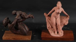 SHEILA MITCHELL Ceramic sculpture of a woman and child 29cm (a/f) and another of a female nude