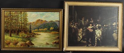 RALPH SILK (20TH CENTURY) River landscape with mountains beyond, oil on canvas, signed, 39.5 x