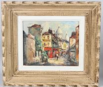 FRENCH SCHOOL (20TH CENTURY) 'Rue Norvins, Montmartre' oil on canvas, signed indistinctly, 21 x