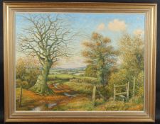 MERVYN GOODE 'Autumn leaves, Beech and Oak' oil on canvas. signed 80 X 105cm