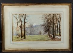 EVANGELINE JEX-BLAKE (19TH / 20TH CENTURY) View of a church with graveyard and trees, watercolour,