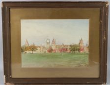 F L HENSLEY View of Charterhouse School, watercolour, signed, 27 x 37cm