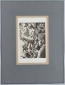 MICHAEL AYRTON (1921-1975) 'Not to Disturb' etching signed on the back along with Muriel Spark,