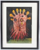 DESMOND MORRIS (b.1928) 'The Victim', mixed media on paper, signed with initials, inscribed and