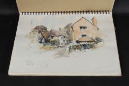 STEVE HALL Sketchbook containing twenty-two drawings mixture of pencil, ink and watercolours, mainly