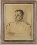 EMMANUEL MARIE-KATZ (1894-1962) Portrait of a man, charcoal, signed and dated '35