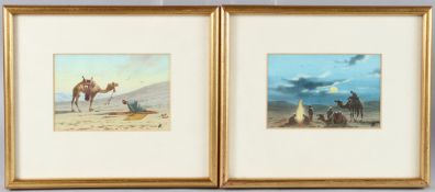 EDWIN LORD WEEKS (1849-1903) Middle Eastern scenes, pair of watercolours, both signed with a