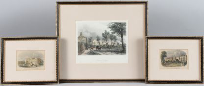 THOMAS ABIEL PRIOR (1809-1886) Dulwich College coloured engraving 15.5 x 19cm and another pair of
