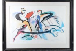 ALFRED GOCKEL (1952) Dancing figures colour lithograph, signed, 59.5 x 89cm