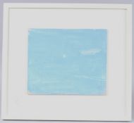 DANNY MARKEY (b.1965) blue sky with moon and jet stream, oil on board, 20.5 x 24.5cm