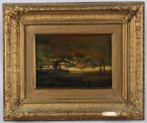 CIRCLE OF ATKINSON GRIMSHAW Coastal scene at sunset oil on relined canvas with number in lower