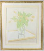 LLANA RICHARDSON 'Tulips on Glass', screenprint, 6/12 inscribed and signed in pencil. 52 x 43.5cm