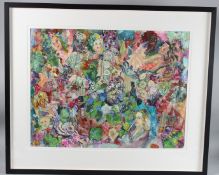 SUE DE BOCK ROWLES 'Man of Mystery (Among the Hidden Treasures)' mixed media with collage, label