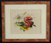 JAMES HOLLAND (19TH CENTURY) Botanical study of flowers, watercolour, signed 21.5 x 17cm