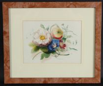 R HODGSON (19TH CENTURY) Botanical study of flowers, watercolour, signed, 20 x 15cm