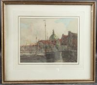 TERRICK WILLIAMS RA (1860-1936) 'Leyden Holland' watercolour, signed, Fine Art Society label
